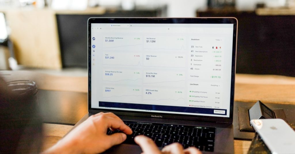 Data dashboard of a data led organisation